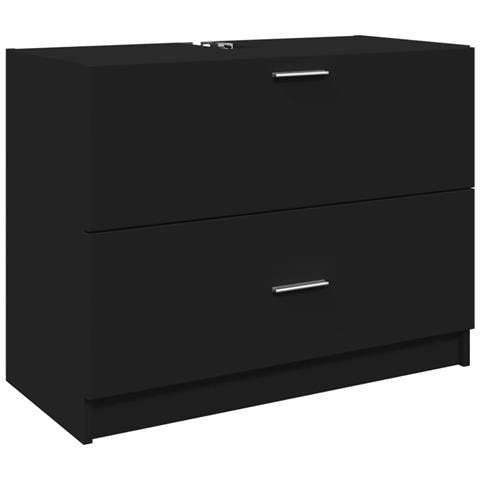 Mobile Lavabo Nero 78x37x59 Cm In Truciolare - Foto 2