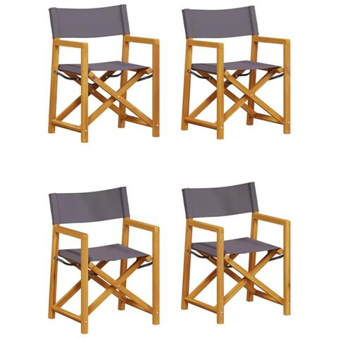 Sedie Da Giardino Pieghevoli 4 Pz Grigio Scuro In Tessuto - Foto 2