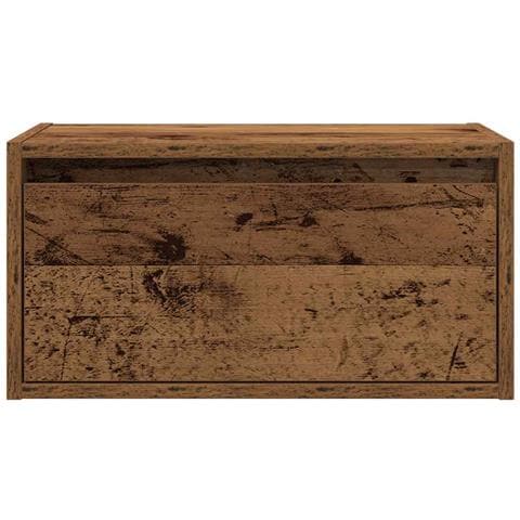 Comodino a Parete con Luci LED Legno Antico - Foto 2