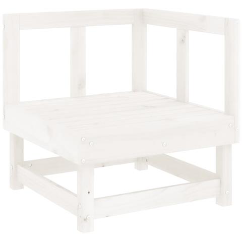 Set Salotto Da Giardino 7 Pz Bianco In Legno Massello Di Pino - Foto 3