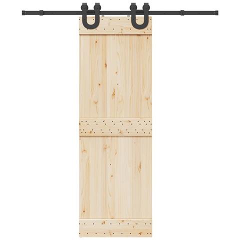 Kit Di Binari Per Porte Scorrevoli 183 Cm Acciaio Nero - Foto 1