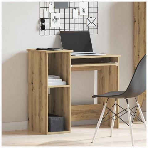 Scrivania Mensole Rovere Artigianale 84x40x78 Cm Truciolato - Foto 3