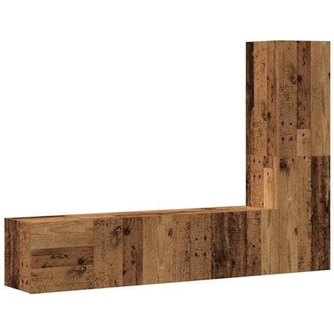 Mobili Tv A Parete 3 Pz Legno Antico In Legno Multistrato - Foto 2