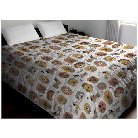 Trapuntino Piumino Estivo Primaverile 100gr Mq Leggero Disegno Cani 25gi 1 Piazza E Mezza Cani 25gi - Foto 1