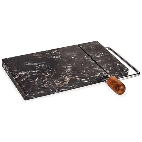Tagliere Per Formaggio In Marmo Nero 21x24x2,5 Cm. Colore Nero - Foto 1