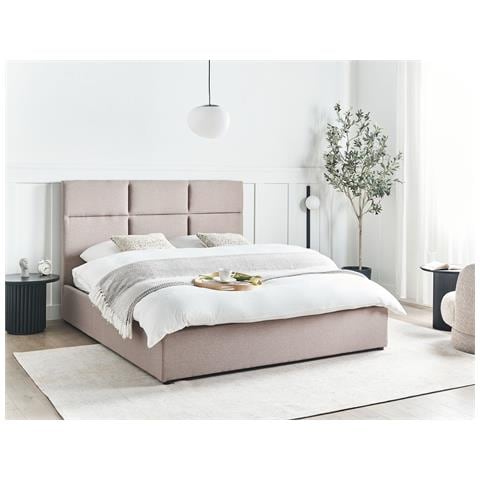 Letto Contenitore Tessuto Lagord 160 X 200 Cm Tortora - Foto 1