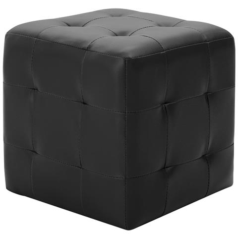 Pouf 2 Pz Nero 30x30x30 Cm In Similpelle - Foto 1