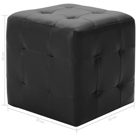 Pouf 2 Pz Nero 30x30x30 Cm In Similpelle - Foto 5