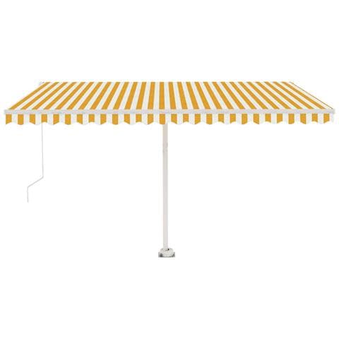 Lusso Casadino -  Tenda Da Sole Retrattile Manuale Led 400x350 Cm Giallo Bianco - Foto 1