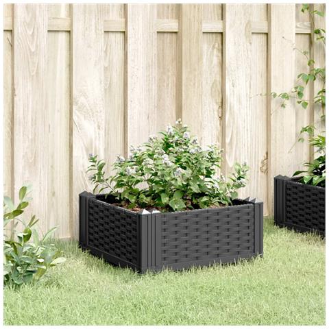 Fioriera Da Giardino Con Picchetti Nera 42,5x42,5x28,5 Cm Pp - Foto 2
