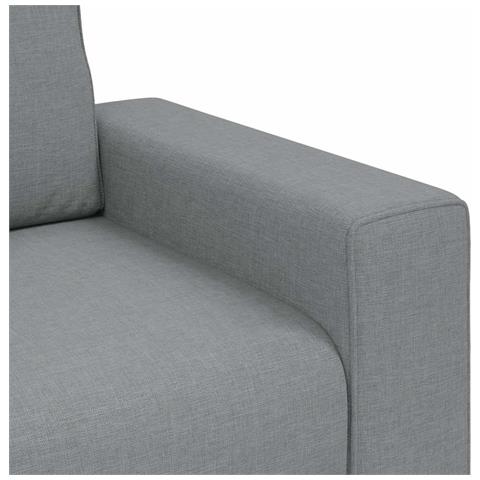 Set di Divani 3 pz con Cuscini Grigio Chiaro in Tessuto - Foto 9