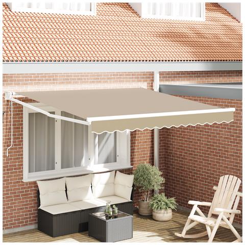 Tenda Retrattile Automatica Beige 350x250 cm, Tessuto di ricambio per tenda  per telaio 3.5x2.5 m Beige - Foto 2