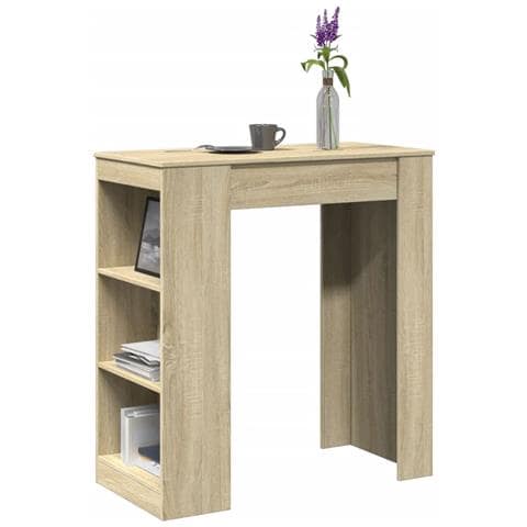 Tavolo Bar con Rastrelliera Sonoma 95x47x103,5 cm Multistrato - Foto 2