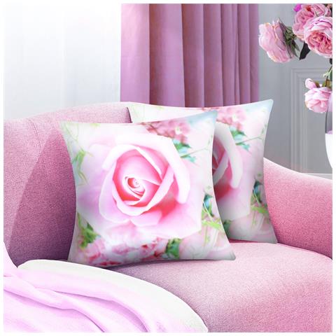 Set Di 2 Copricuscini 40x40 Cm Con Disegno Di Roseto - Foto 5