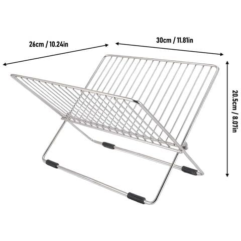 Portapiatti Singolo In Acciaio Inox Compatibile Con Cucina Moderna, Pieghevole E Senza Installazione, Ideale Per Asciugare Piatti E Ciotole - Foto 2