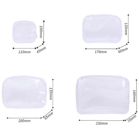 Set Di 4 Borse Portaoggetti Trasparenti In Pvc - Ideale Per Viaggi E Cosmetici - Foto 1