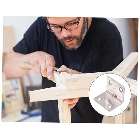 Squadretta Per Legno In Acciaio Inossidabile 90 Gradi 20 Pezzi 4 X 3 Cm - Foto 2