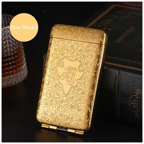 Portasigarette In Metallo A Tre Ante Con Apertura A Scatto - Contiene 20 Sigarette Slim Gold - Foto 1