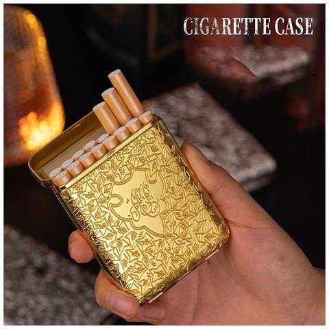 Portasigarette In Metallo A Tre Ante Con Apertura A Scatto - Contiene 20 Sigarette Slim Gold - Foto 4