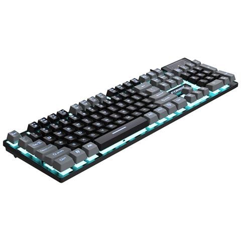 Tastiera Gaming Compatibile Con Logitech, Cablata Retroilluminata Sensazione Meccanica Black+grey - Foto 1