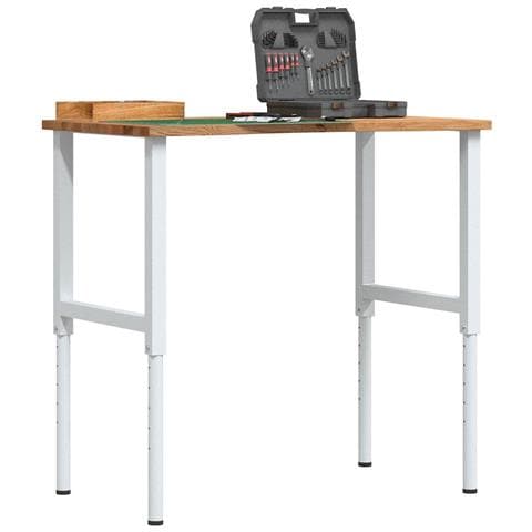 Banco Lavoro Marrone Chiaro 100x60x(71,5-98) cm Legno di Rovere - Foto 2