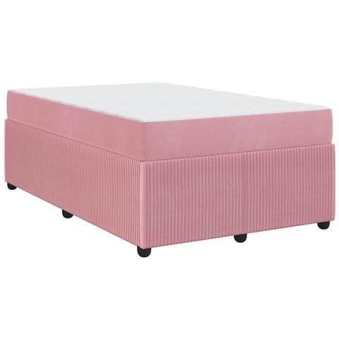 Struttura letto con materasso Rosa 120 x 190 cm Velluto - Foto 1