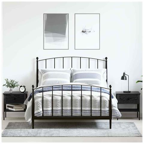 Comodino con cassetto 2 pcs Rovere nero 40 x 42 x 45 cm - Foto 2