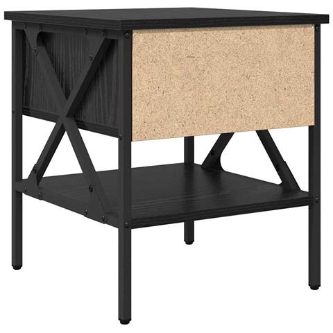 Comodino con cassetto 2 pcs Rovere nero 40 x 42 x 45 cm - Foto 9