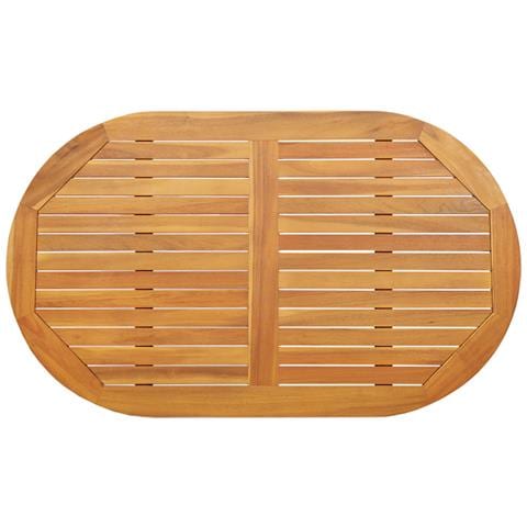 Piano Tavolo 120x70x2,2 cm Ovale in Legno Massello di Teak - Foto 1