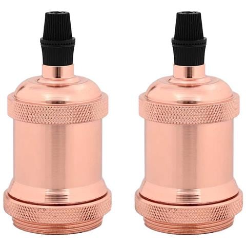 Portalampada 2 pz Oro Rosa E27 - Foto 1