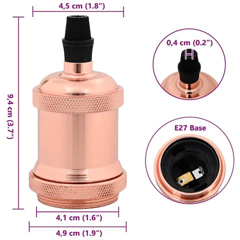 Portalampada 2 pz Oro Rosa E27 - Foto 7