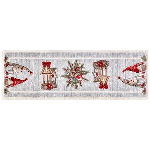 Tovaglia Centrino Runner Tavolo Fantasie Natalizie Centrotavola Cinigliato Made Italy 40x130 Magic Noel - Foto 1