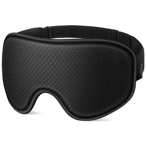 Mascherina Per Dormire Nera Sagomata 3d - Memory Foam, Blocca Luce, Regolabile - Foto 1