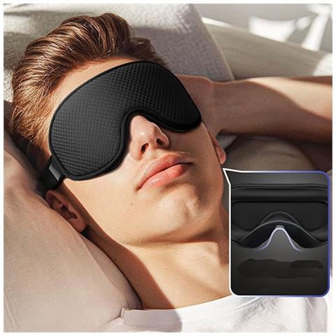 Mascherina Per Dormire Nera Sagomata 3d - Memory Foam, Blocca Luce, Regolabile - Foto 6