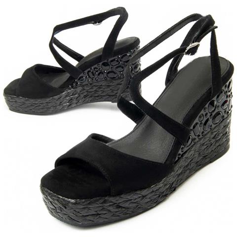 Sandalo Con Zeppa Montevita Wesparto15 Nero . - Foto 1