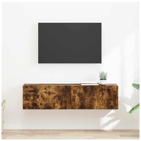 Mobile TV da parete 2 pcs Rovere fumé 60 x 31 x 29.5 cm - Foto 2