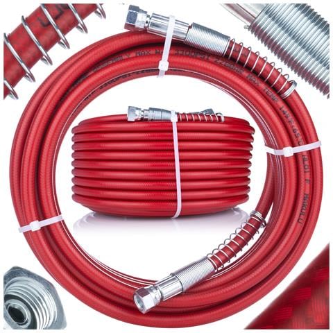 Tubo Alta Pressione Per Airless 20m Rosso - Durata E Flessibilità | 228 Bar, 1/4"" | Verniciatura Professionale - Foto 1
