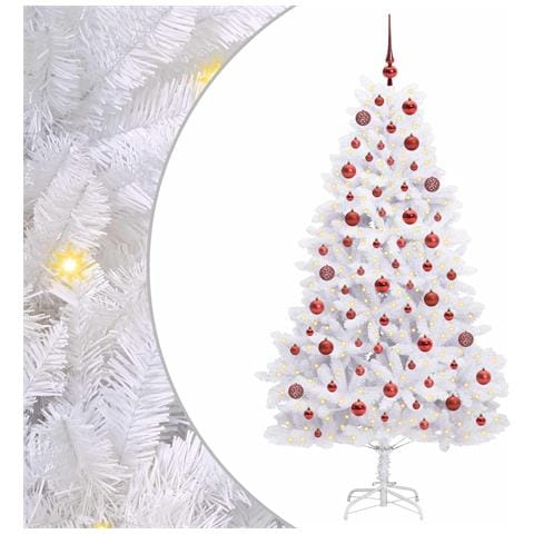Albero di Natale Artificiale con Rami Pieghevoli Bianco 180 cm - Foto 1