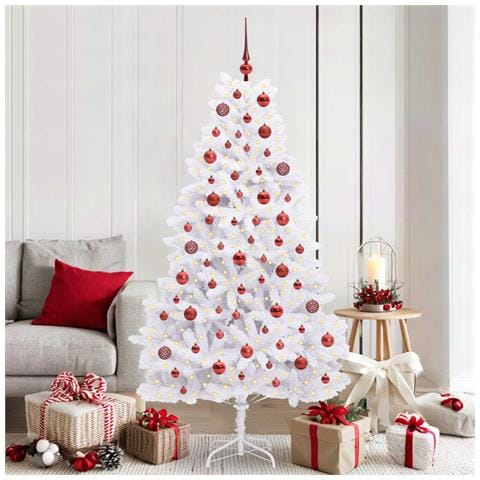 Albero di Natale Artificiale con Rami Pieghevoli Bianco 180 cm - Foto 2