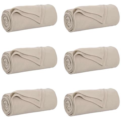 Coperte da Pile 6 pcs Beige 240 x 220 cm Panno - Foto 1
