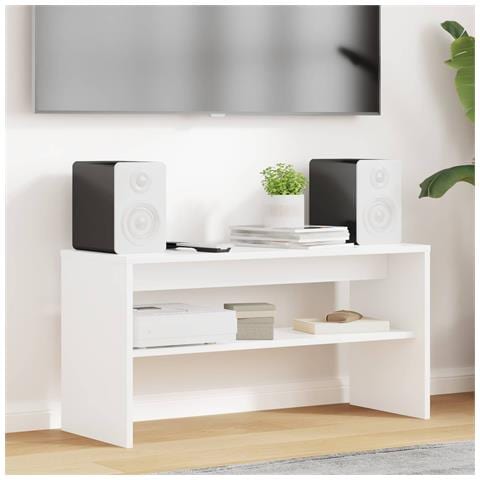 Mobile TV Bianco 80 x 30 x 40 cm Legno multistrato - Foto 2