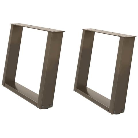 Gambe per Tavolino da Caffè a Forma di U 2 pz Acciaio Naturale 70x (42-43) cm Acciaio - Foto 2