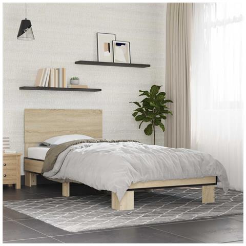 Struttura letto con testata Rovere Sonoma 80 x 200 cm - Foto 2