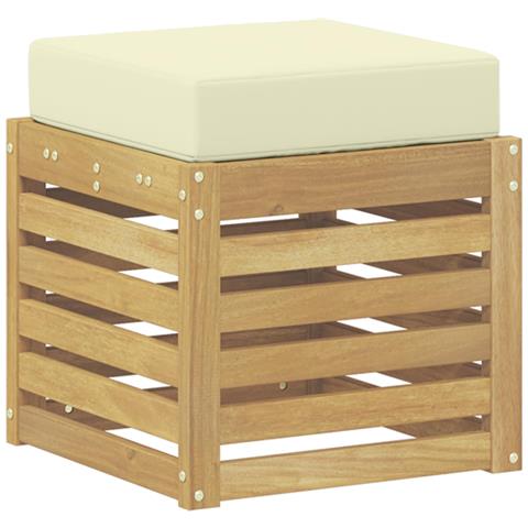 Panca da esterno con cuscino Bianco 43 x 43 x 45 cm - Foto 1