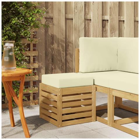 Panca da esterno con cuscino Bianco 43 x 43 x 45 cm - Foto 2