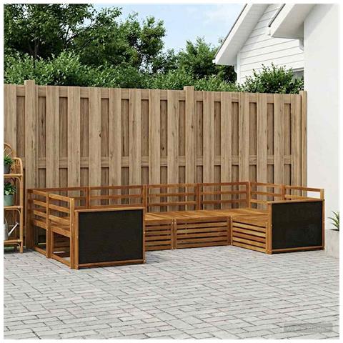 Set di divani da esterno 6 pcs Naturale - Foto 2