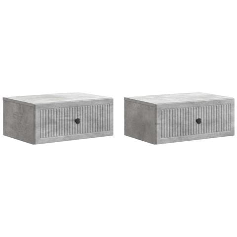 Armadio da Notte 2 pcs Grigio Cemento 49 x 34,5 x 20 cm - Foto 1