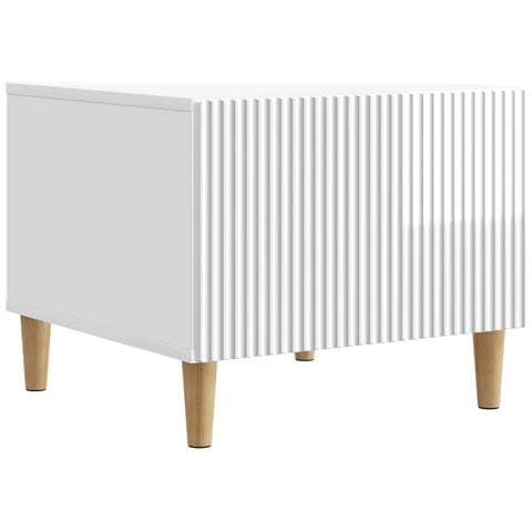 Tavolino da salotto con cassetto Bianco Lucido 49 x 50 x 40 cm - Foto 1