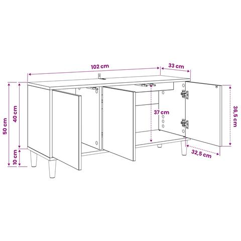 Mobile TV MAINZ 102 x 33 x 50 cm Sonoma Legno ingegnerizzato - Foto 9