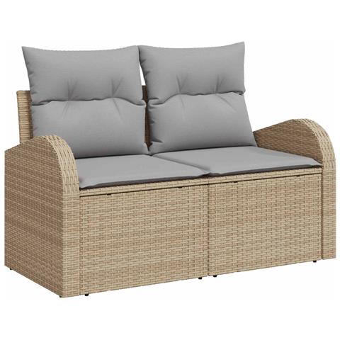 Set di divani 6 pz Beige e Grigio Chiaro - Foto 2